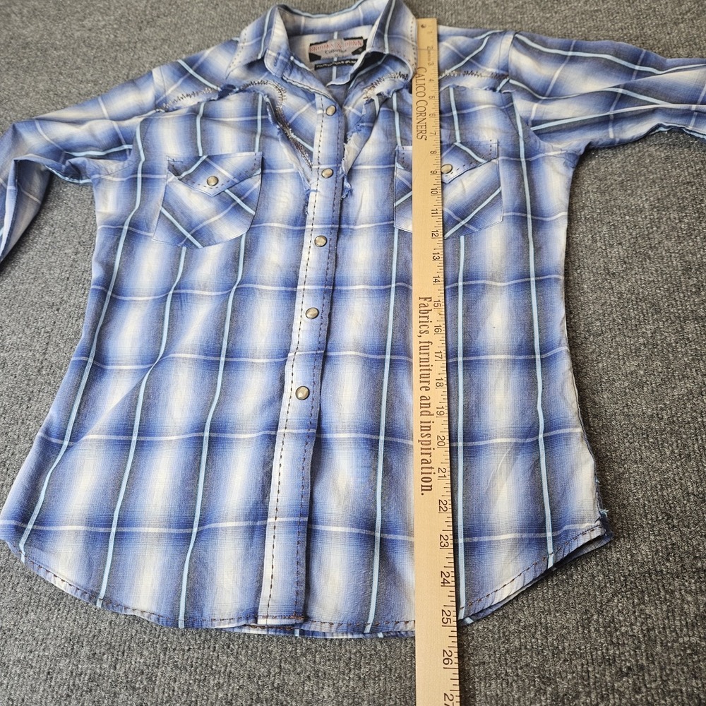 Brooks And Dunn By Panhandle Slim Womens Plaid Western Shirt Pearlsnap Sz Small - Picture 9 of 9